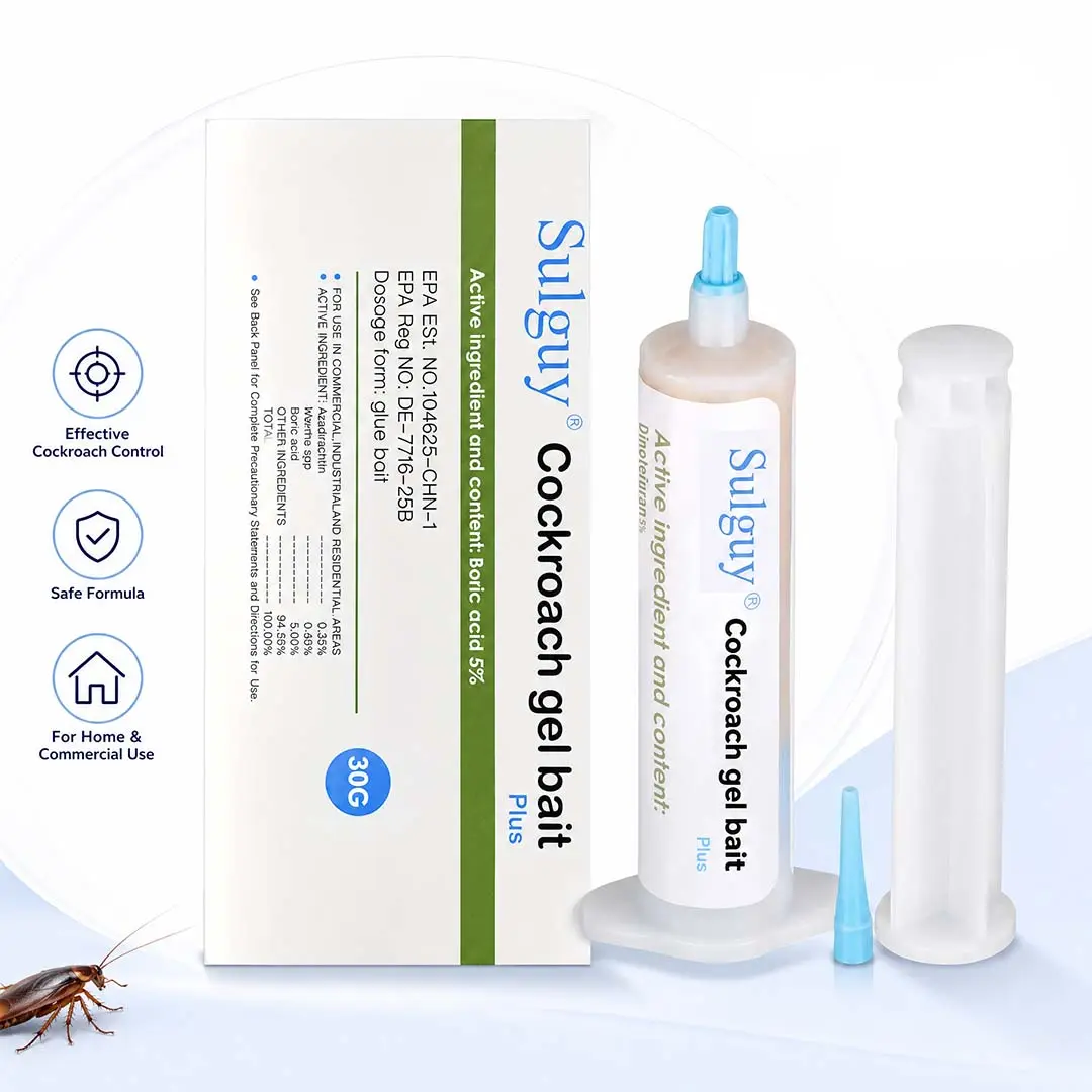 Sulguy Cockroach Gel Bait - Indoor-Outdoor Pest Control, Effective Killer for American, German and Major Cockroach Species