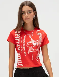 TRUE RELIGION Heritage Logo Womens Baby Tee