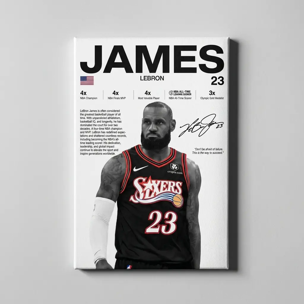 LeBron James Poster, LeBron James Canvas Poster, Basketball Wall Art Prints, Sports Fan Gift, Home Decor, Room Display, Wall Decoration Posters