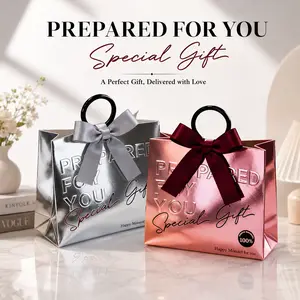 Elegant Metallic Gift Bags with Bow - Premium Gift Bags for Weddings & BirthdaysReusable Shiny Gift Bags with Handles - Stylish Packaging for Any Special GiftLuxury Gift Bags with Ribbon Bow - Metallic Finish for Birthdays, Anniversaries & Holidays