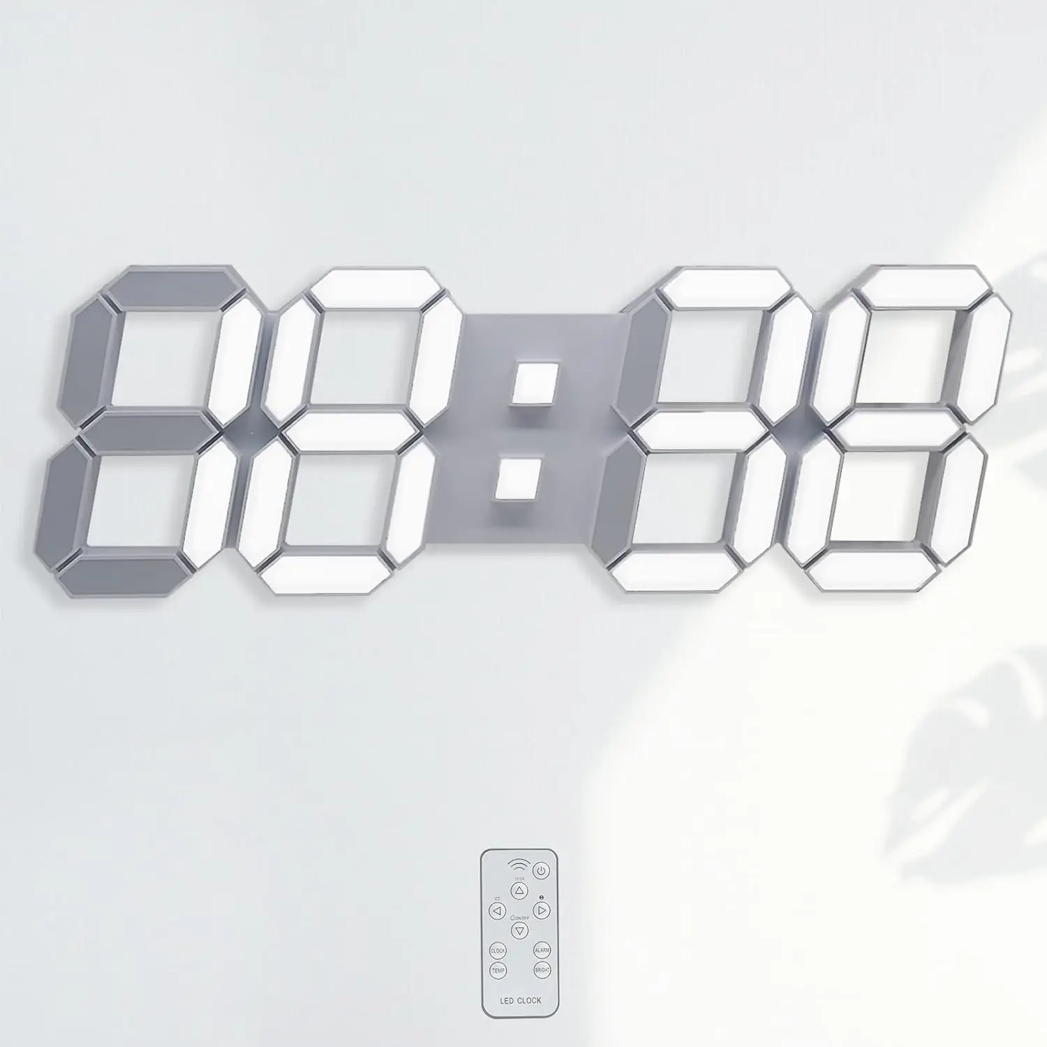 Wall Clock 15"  LED Digital Clock for Bedroom,Large Digital Wall Clock for Living Room Decor,Modern Aesthetic Led Clock with Remote Control