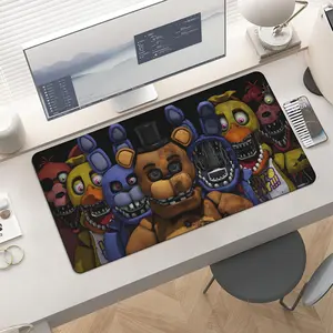 Freddy Fazbear Doll Large Extended Gaming Mouse Pad & Keyboard Laptop Mat 31.5X15.75 In Non-Slip Base Office Desk Decor Stylish & Functional