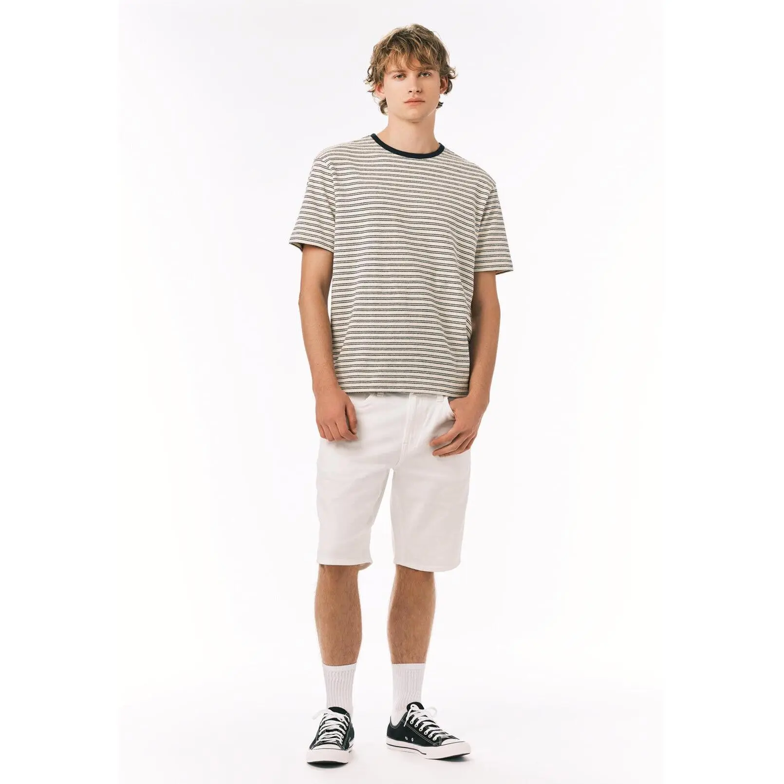 Parker Men's Slim Denim Shorts, Pure White - BM22775