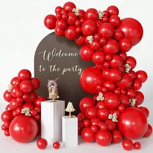 110pcs 18/12/10/5 inch red balloon garland arch set, suitable for birthday party, wedding, engagement, anniversary, proposal arrangement, Valentine's Day, New Year, tacky Christmas decoration