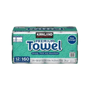 Kirkland Signature Premium Big Roll Paper Towels – Mega Rolls, 160 2-Ply Sheets Per Roll, Strong & Absorbent Household Cleaning Towels