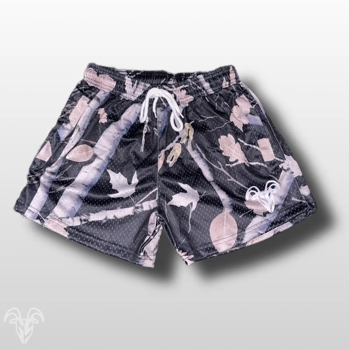 Goat Strength Midnight Camo Mesh Shorts - Dark Camouflage, 5 Inch Inseam / Zipper Pockets for active wear