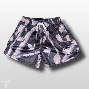 Goat Strength Midnight Camo Mesh Shorts - Dark Camouflage, 5 Inch Inseam / Zipper Pockets for active wear
