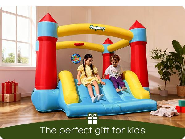 Outfunny Bounce House with Slide, Inflatable Bouncy House for Kids 3-8, Outdoor&Indoor, Bounce Area 8'x8', Capacity 400 lb Outfunny Bounce House with Slide, Inflatable Bouncy House for Kids 3-8, Outdoor&Indoor, Bounce Area 8'x8', Capacity 400 lb