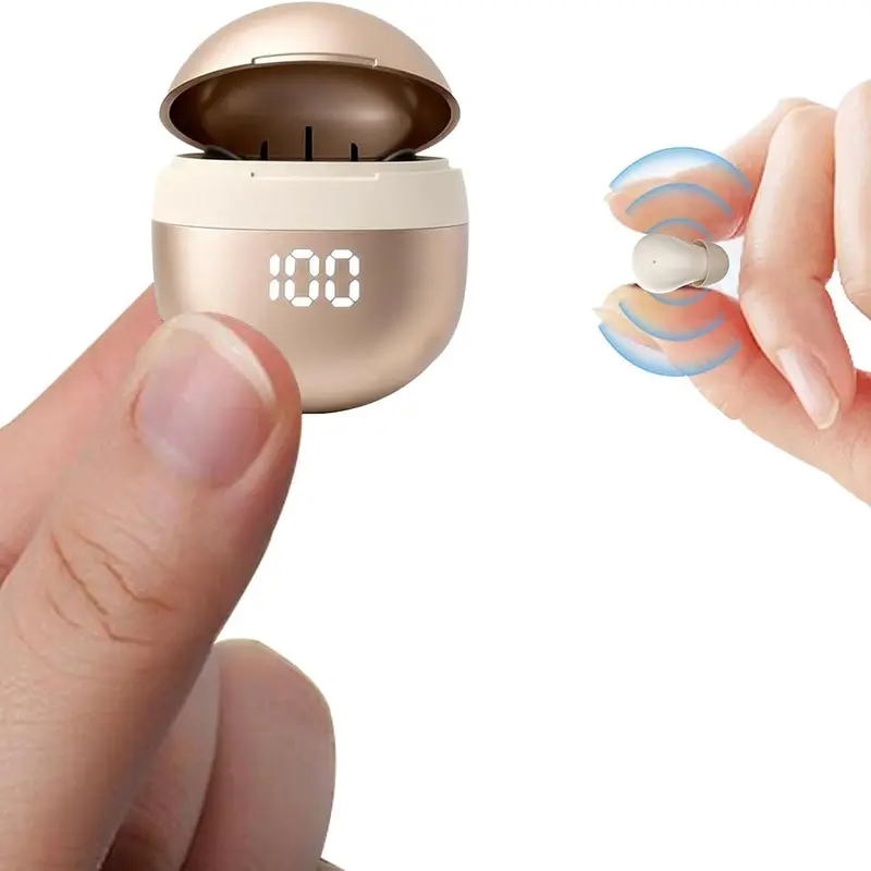 Invisible Bluetooth Earbuds - Chargeable Electronic Mobile Audio Headphones for Small Ear Canals, Low-Profile Micro Discreet Tiny Comfortable Design, Isolation Feature, Reliable Connection, Compatible with Phones/Tablets, Easy Charging