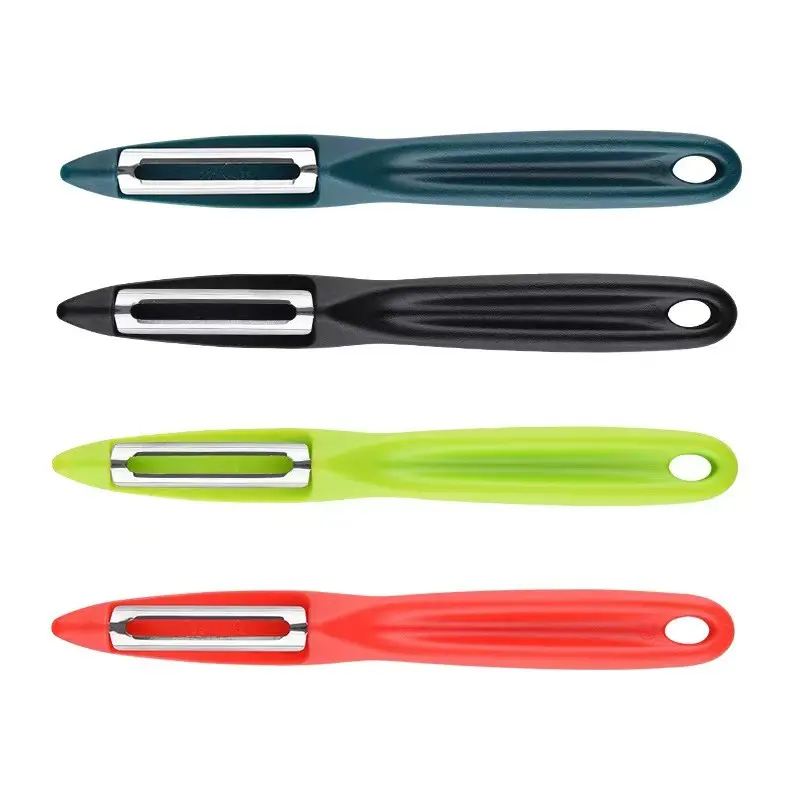 4pcs Stainless Steel PP Kitchen Peeler Set, Multifunctional Fruit Vegetable Slicer, 4 Colors, Durable and Easy to Use