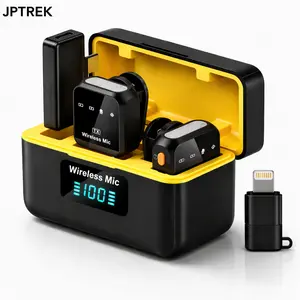 JPTREK Dual Wireless Lapel Microphone Set, Clip-On Noise Cancelling Mics with Long Range Transmission for Vlogging, Video Recording, Podcast, Live Streaming, Interviews & Online Teaching