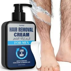 1PC- Hair Removal Cream For Men, Mens Hair Removal Cream, Hairremoval For Men, Effectively Removes Coarse & Short Stubborn Hair, Gentle Formula, Gentle Depilatory, Smooth, Body Care, Legs & Body, Suitable For All Skin Types -200g