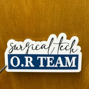 LadiiLuxeCreates Surgical Tech O.R. TEAM Decorative Waterproof Stickers for Laptops & Water Bottles Premium Vinyl Waterproof Design