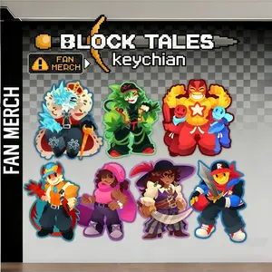 BLOCK TALES - Keychains: Cruel King, Griefer, Noobador, Red and Blue, Builderman, Hatred, Kyoko, Calypso, Player
