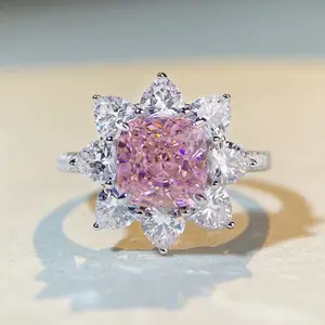 Lit Jewelry | Sunflower Design Ring Lap Created Gemstone 925 Sterling Silver Daily Birthday
