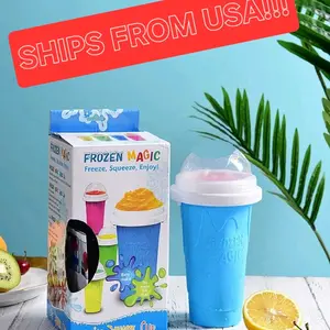 Frozen Magic SLUSHIE MAKER - Reusable Cup with Separate Straw Lid & BPA-Free Kitchen Silicone for Any Drink Perfect for Kids and Adults Portable Pour Bottled Water Bottles Washable Pink