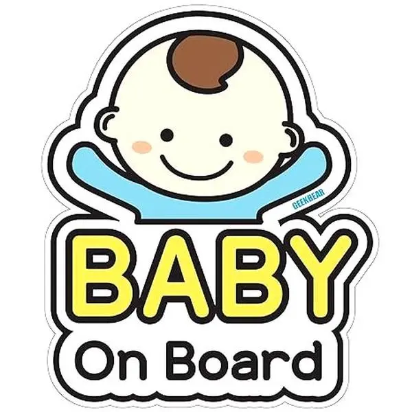 Baby on Board Car Sticker,Character Design, Reflective, Weather-Resistant ,Arya's House