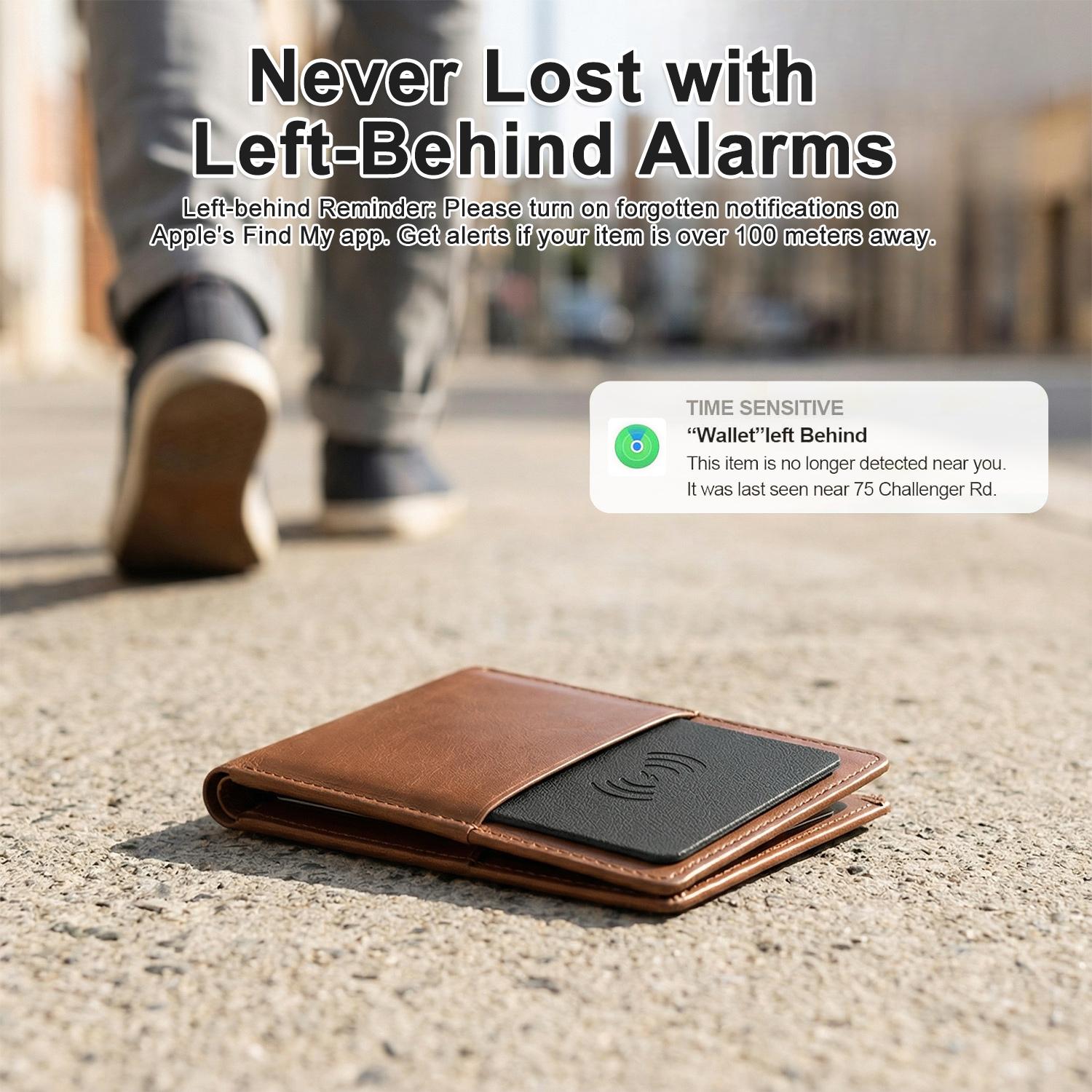 Security GPS Tracker Smart Card Tracker, Works with Apple Find My (iOS Only), Android Not Supported, Wireless Rechargeable Wallet Tracker Card, Global Location, Anti-Lost Item Locator for Wallets, Luggage, Bags