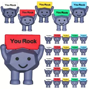 15 Mini 'you Rock' Inspirational Figurines, Cute Smiling Elephant Decorations, Resin Material, Perfect for Birthday Christmas Halloween Thanksgiving Gifts, Cute Collectible Figurines