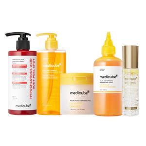 [NEW] [medicube] Smooth & Clear Body Care Set | Hypochlorous Acid Body Peel Shot, Kojic Acid Turmeric Body Wash, Toner Pad, Toner, Mist | Exfoliating for Dead Skin Cells & Excess Sebum & Clearing for After Spots, Texture & Uneven Skin Tone | K-Beauty
