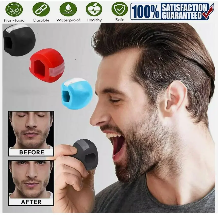 3PCS Jawline Exerciser Mouth Exercise Fitness Ball Neck Face Jaw Trainer Toning