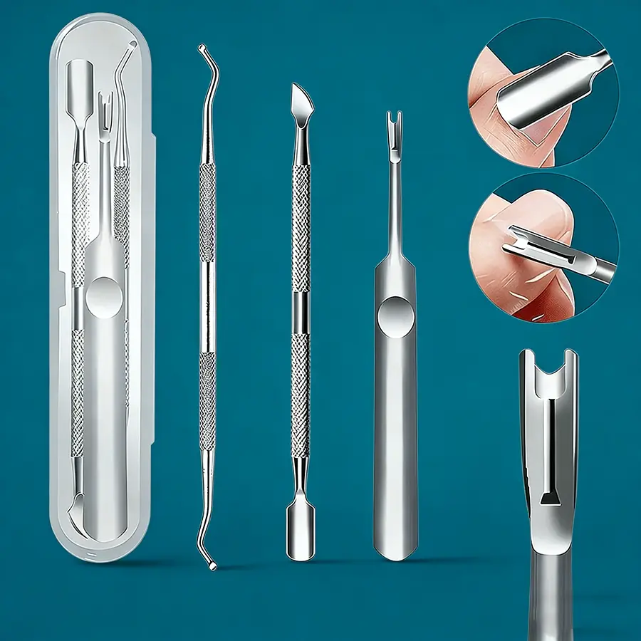 Foot Care Manicure Kit with 3 Tools, Ideal for Ingrown & Thick Toenail Care and Dead Skin Removal
