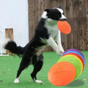 Silicone Flying Disc Dog & Cat Toy – Durable Rubber Frisbee for Interactive Play