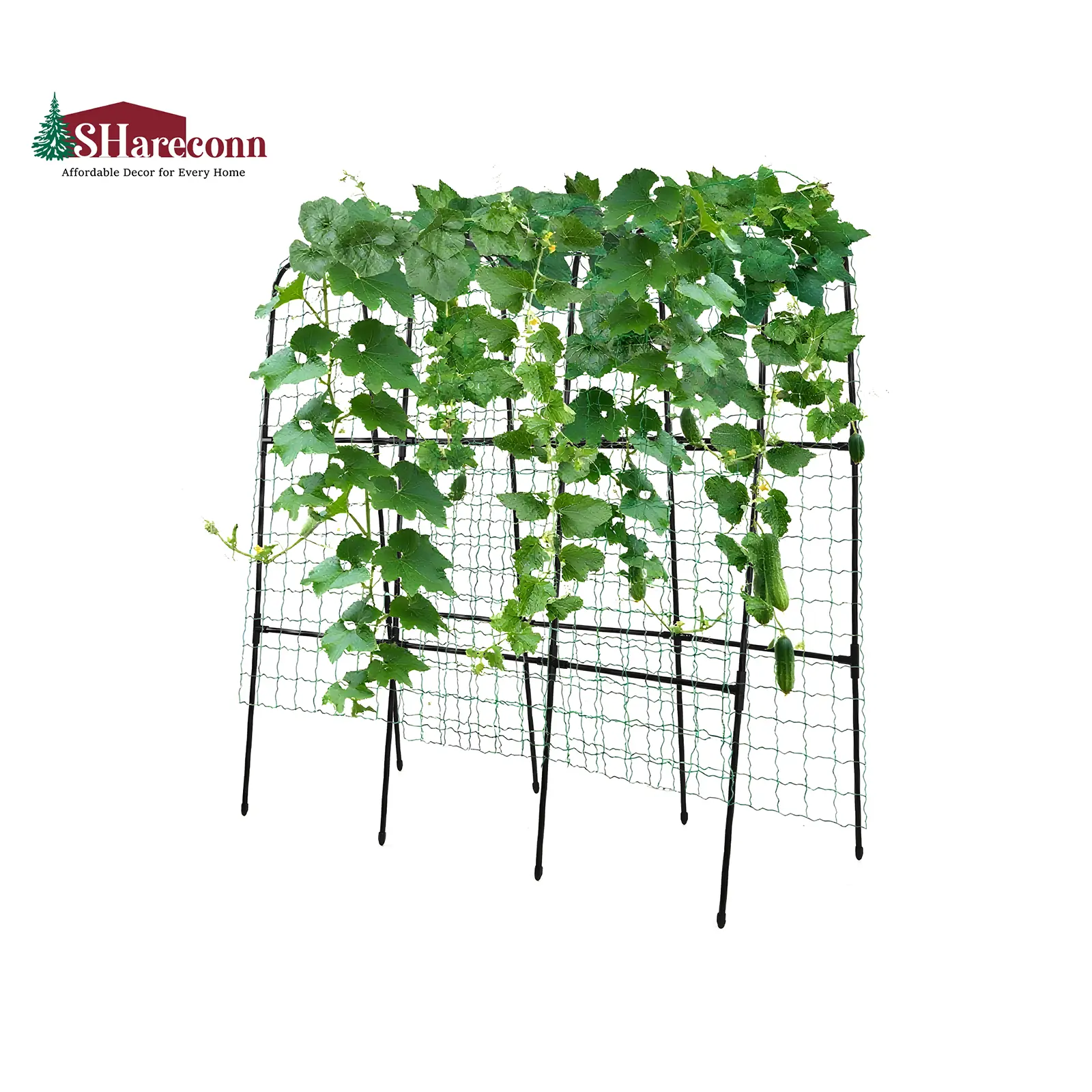 Black U-Shape Polyethylene-Coated Stainless Steel Garden Arch Trellis for Climbing Plants, 4/5/7/7.5FT (220x180x150cm) Rustproof Raised Bed Trellis with Good Stability, Large Space Backyard Plant Support Stakes, Monstera Support, Easy Assembly