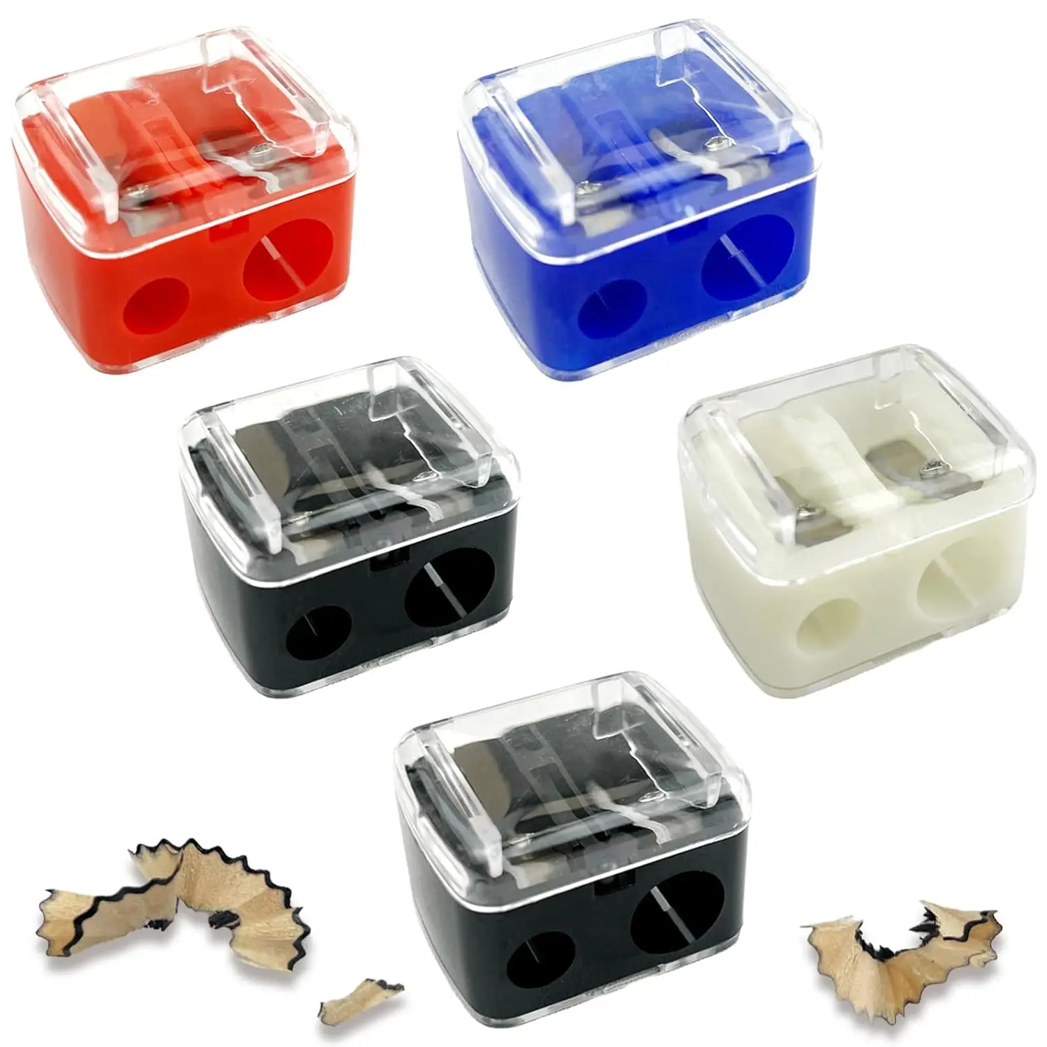 Halloween Fall Gift 5 PCS Cosmetic Pencil Sharpeners – Lip, Eyeliner & Brow Pencil Sharpener, Dual Hole Design in Multi Colors, Compact and Portable