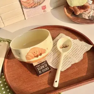 Cute Fruit Ceramic Bowl Creative Kawaii Hand-painted Ceramic Anti-scald Soup Bowl Home Kitchen Noodle Ramen Tableware Bowl