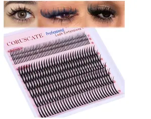 CORUSCATE Lash Clusters with Spikes Ultra Long 12-22mm Lash Spikes 7-9mm Bottom Lashes Supply Cluster Eyelash Extensions For Pros Multi-Eye Lash Styles DIY Eyelashes for Manga/Spiky/Mega Look