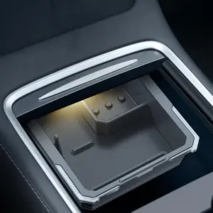 Center Console Organizer Tray, Storage Box with Silicone Mat, for Tesla Model 3 2021-2023 Model Y 2021-2024