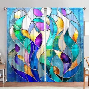 Fish Pattern Door Curtain, 1 Set Colorful Window Printing Door Curtain, Home Decor for Living Room Bedroom Study Room, Room Decor