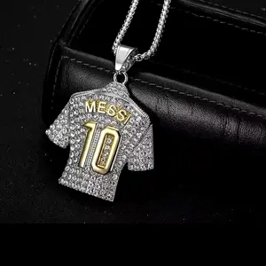 CR7 Messi 10 Gold and Silver Necklace for Men