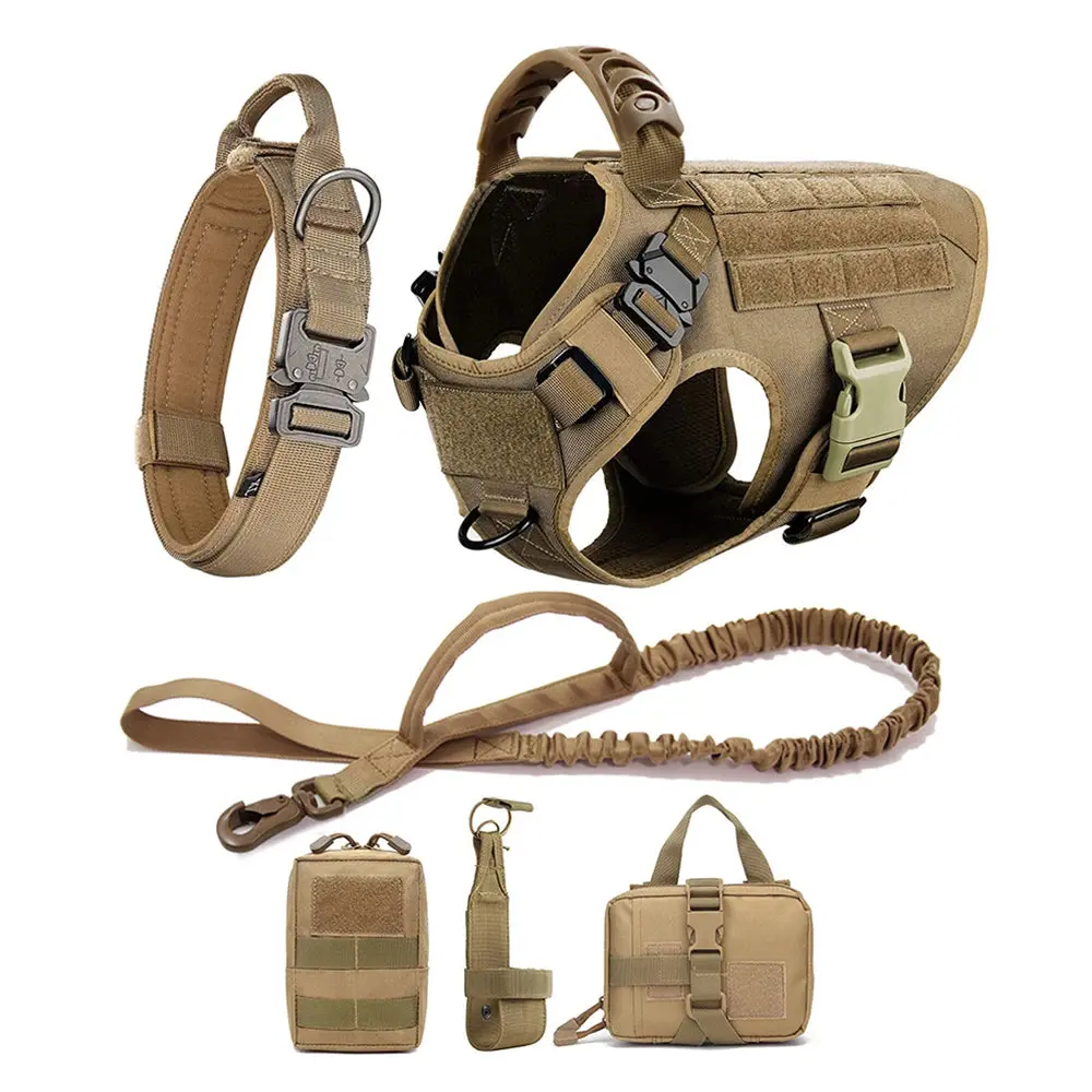 PETRAVEL Tactical Dog Harness with Collar – Adjustable, Durable, & Designed for All Seasons Reflective