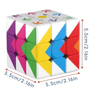 3x3 Magic Cube Speed Puzzle Toy - Multi-color sticker cube, suitable as an entry-level 3x3 cube for children and adults, a quick-solve gift for Christmas/birthday (suitable for all ages)