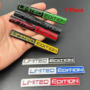1pc 3D Aluminum Limited Edition Emblem 3D Metal Badges Decal Sticker Auto Racing Sport Emblem for Rear Trunk Side Fender Car Motorcycle Decoration Accessories