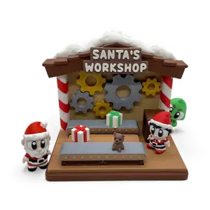 Whimsical Santa’s Workshop Set – Holiday Edition - Desktop Set Decor