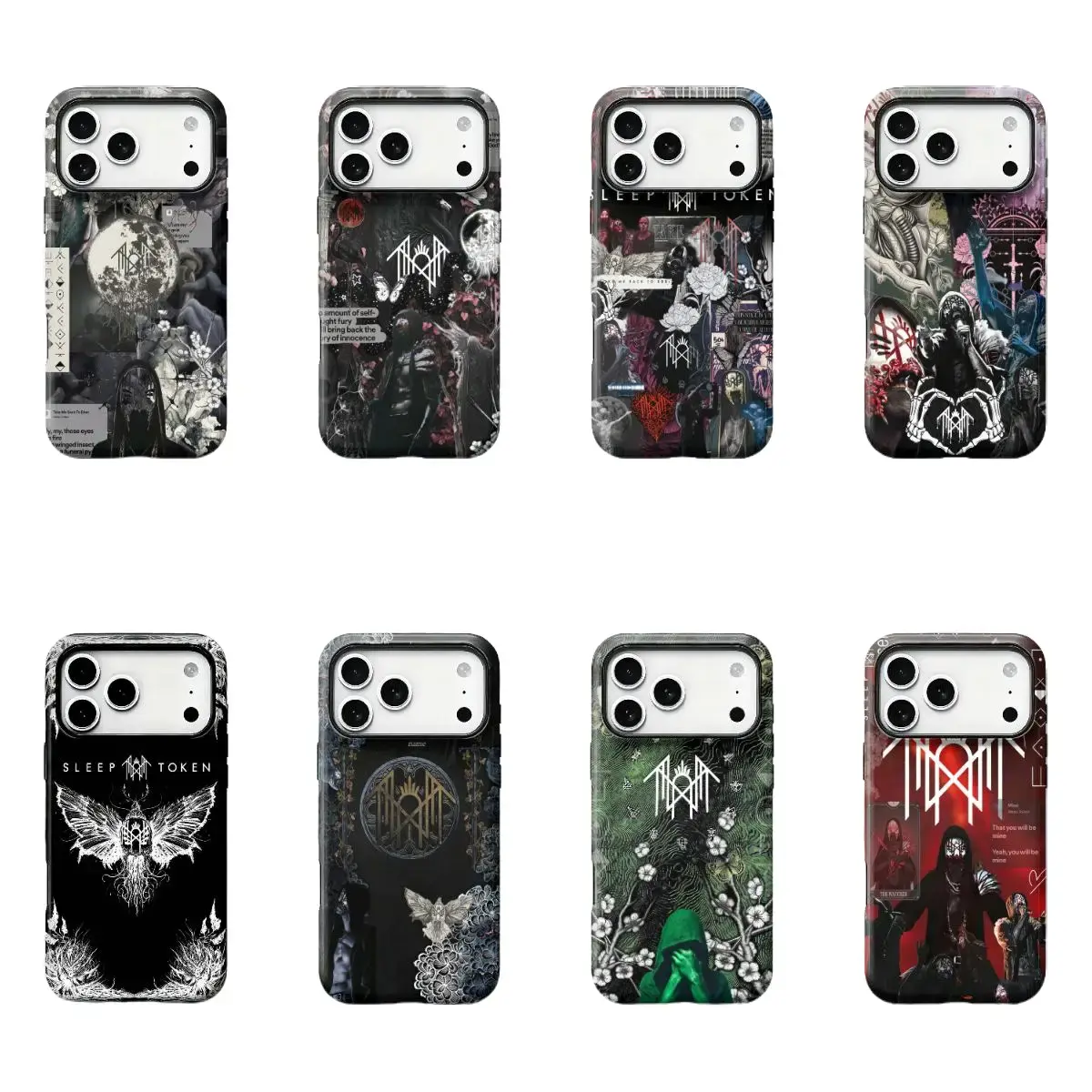 Retro Dark Art Style 1 Sleep Token Magnetic Glossy 1-Piece Smartphone Case - Air Shockproof Mobile Accessories for Multi-Model iPhone 11,12,13,14,15,16,17 Pro Max Plus, Gift for Music Fanart Enthusiasts