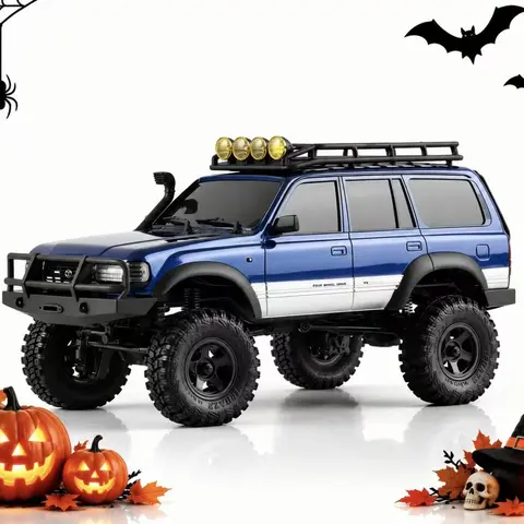 FMS 1/18 Scale FCX18S LC80 S RTR 4WD RC Crawler, Remote Controlled Vehicle with 4WD Rock Traction, 2.4Ghz Remote, 900mAh Battery, Hobby Grade RC Cars, All-Weather Operations, Better Off-Road Capability, Enhanced Exteriors