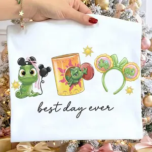 Youth and Adult Funny Chameleon Best Day Ever Shirt, Cute Cartoon Reptile Graphic Tee, Floating Lantern Fairytale Shirt, Dreamy Castle Night Aesthetic Tee, Birthday Gift Idea, Comfort Colors Style