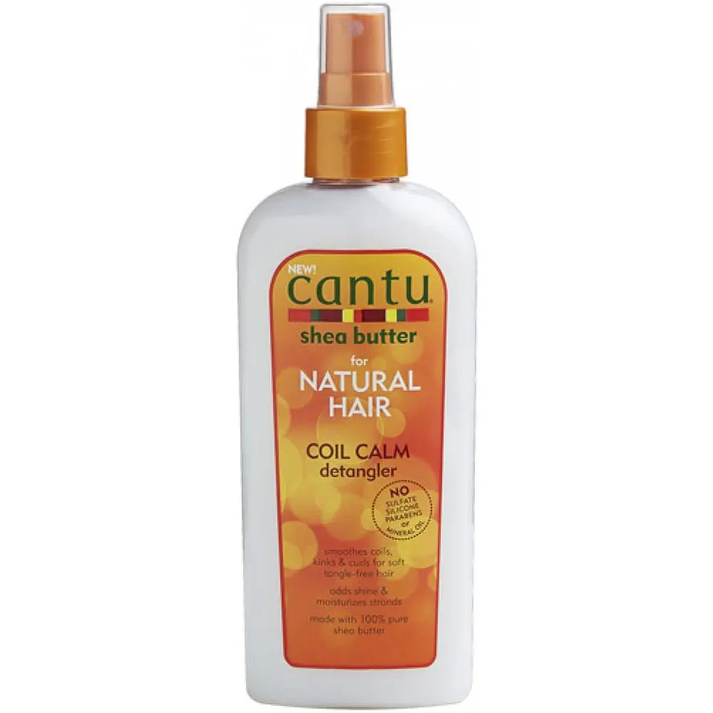 Cantu Shea Butter Coil Calm Detangler with Pure Shea Butter, Softening Moisturizer and Styling Mist for Coily & Wavy Hair, 8 oz