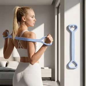 Silicone Eight-Shape Puller, Morandi Soft Fog Style, Shoulder Opening, Back Beauty, Chest Expansion, Office Yoga, Travel Fitness