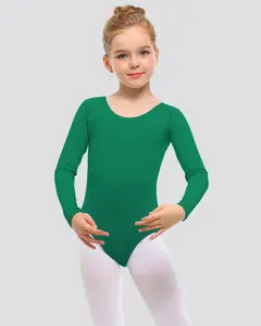 Girls Long Sleeve Cotton Ballet Leotard
