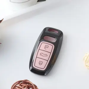 Premium Powder Color Tpu Key Shell for Audi Keys, Fits A6l Q5l A4l A8l Q4q7q8a3la5, High-End Car Key Cover Case Clip