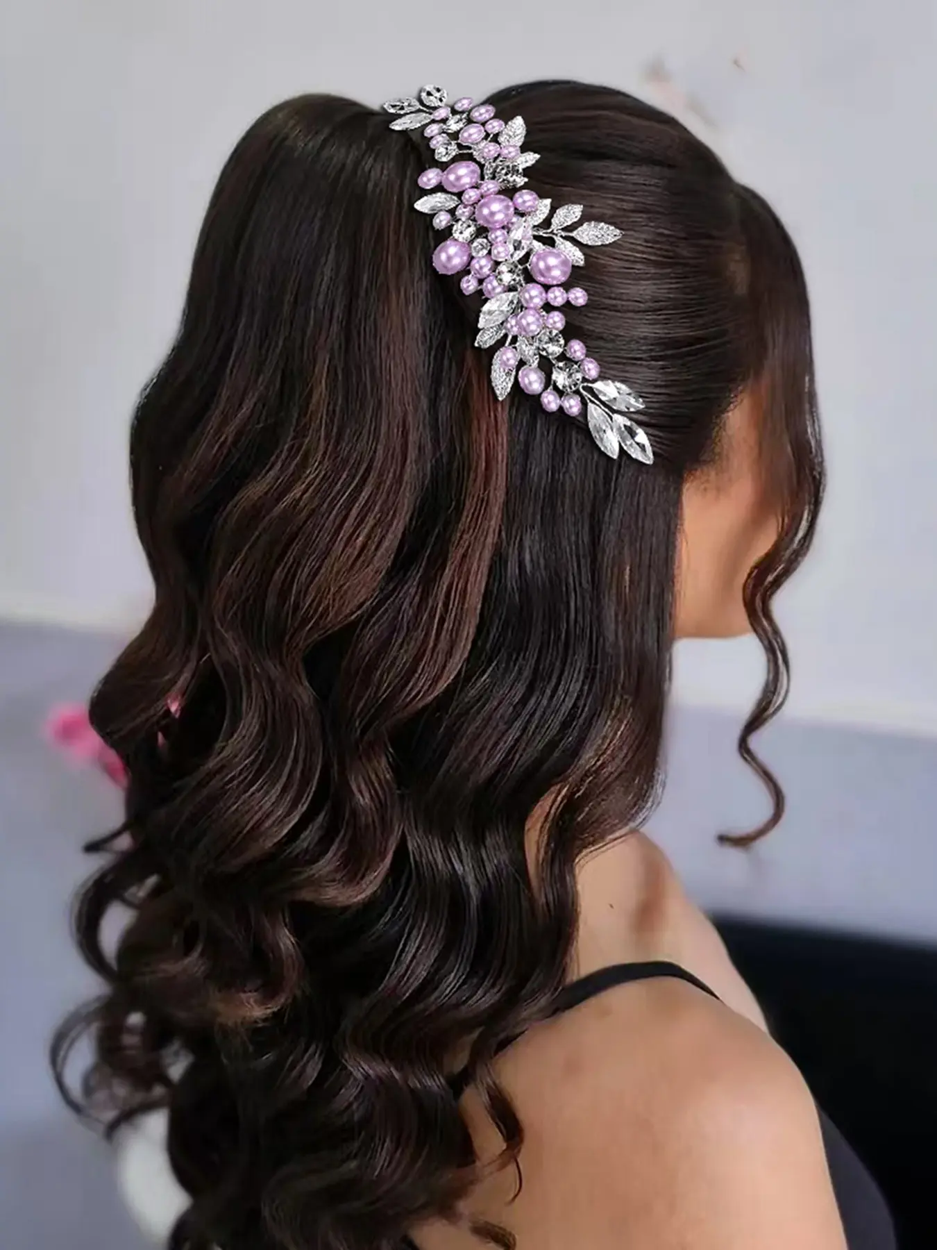Elegant Handmade Faux Pearl Rhinestone Hair Comb, Festival Decoration, Bridal Wedding Party Banquet Daily Casual Hairstyle Accessory