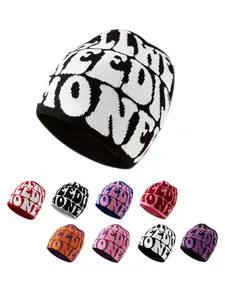 Unisex Y2K Letter Knit Hat, Trendy Hip-Hop Style Cold Cap, Beanie Hat, Warm and Comfortable, Perfect for Outdoor Cycling, Travel, Skiing, Streetwear Fall Winter