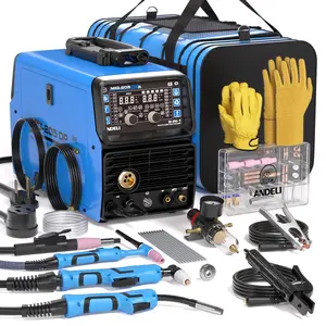 ANDELI Multiprocess Welder,8 in 1 Plasma Cutter/Pulsed MIG/HF TIG/Flux Core/Cold/Clean/Stick Aluminum Welding Machine 110/220V Dual Voltage 2026 Newest MIG-205DP