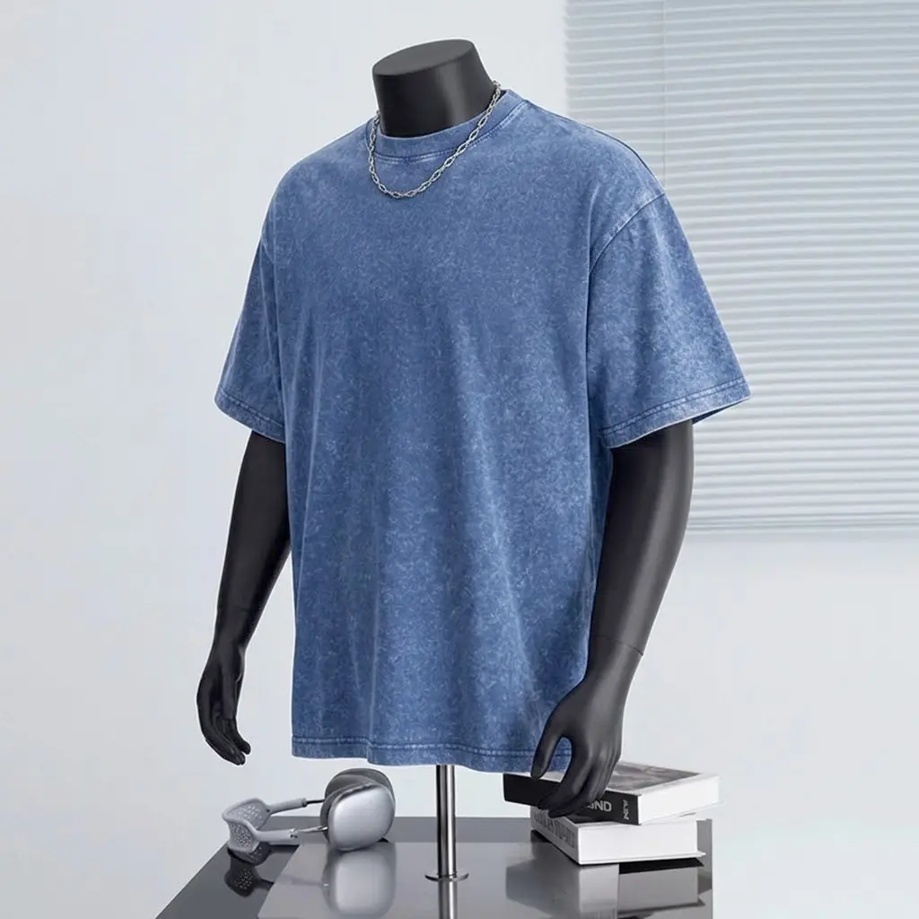 Blue-Acid Wash Tshirt