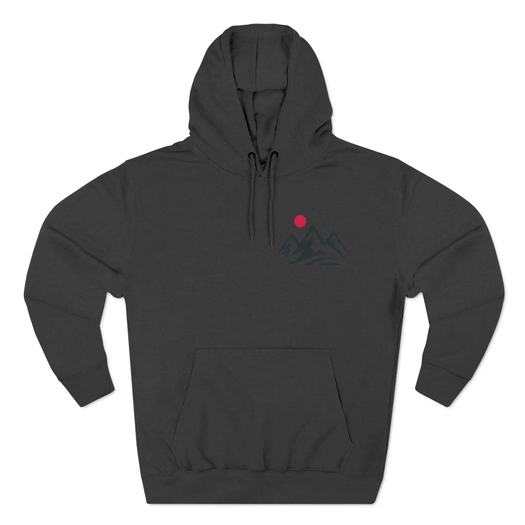 Red Mountain Fleece Hoodie Menswear Sweatshirts Tops Pullover Casual Long Sleeve